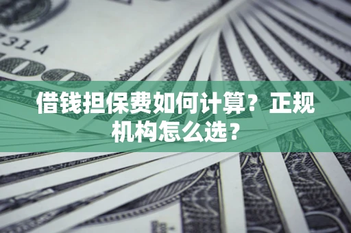 武汉借钱担保费如何计算？正规机构怎么选？