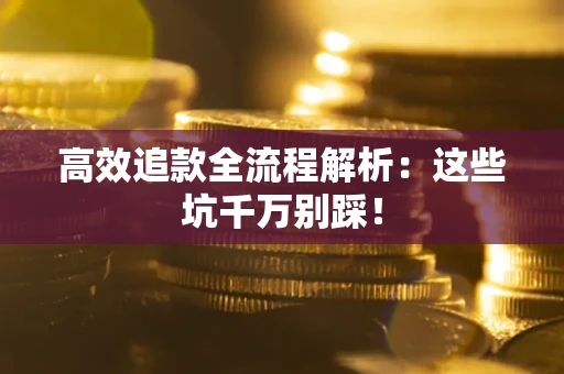 武汉高效追款全流程解析：这些坑千万别踩！