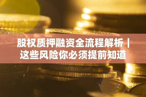 武汉股权质押融资全流程解析｜这些风险你必须提前知道